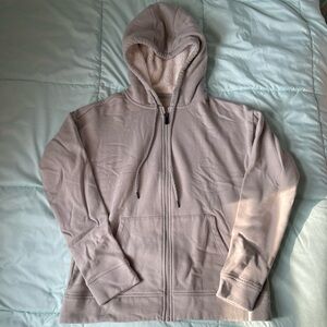 Bass Outdoor Light Grey Full Zip up Jacket with fuzzy lined hood